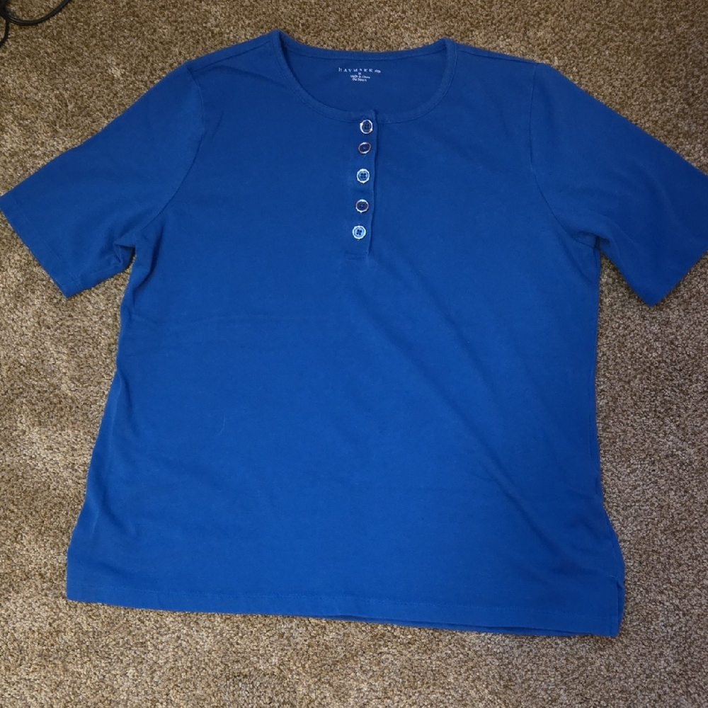 Haymaker Royal Blue Buttoned Tee